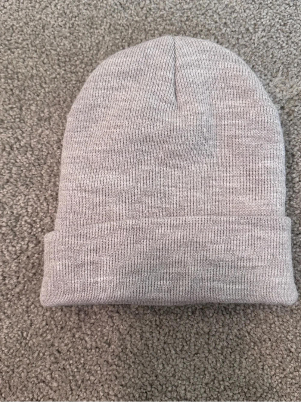 Ariat Beanie Hat Beige Knit Cuffed Logo Winter Warm